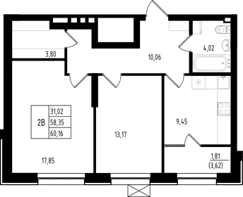 66,8 м², 3-комнатная квартира 8 300 000 ₽ - изображение 134