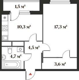 41,9 м², 1-комнатная квартира 11 271 602 ₽ - изображение 1