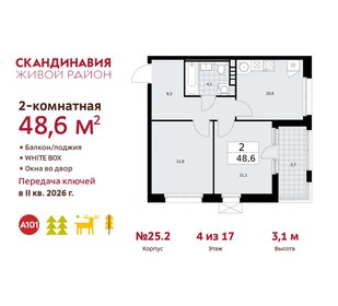 49,4 м², 2-комнатная квартира 14 131 013 ₽ - изображение 22