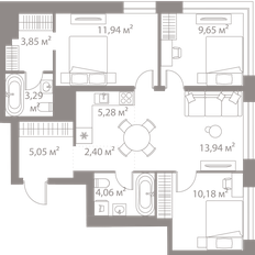 Квартира 69,6 м², 3-комнатная - изображение 2