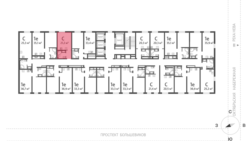 21,8 м², квартира-студия 3 950 000 ₽ - изображение 116