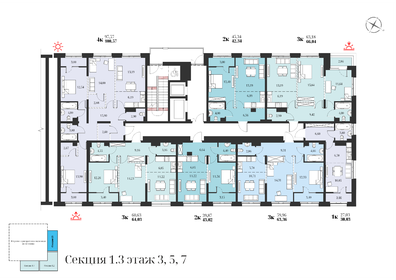 68 м², 3-комнатная квартира 7 500 000 ₽ - изображение 72
