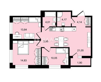 Квартира 79,8 м², 3-комнатная - изображение 1