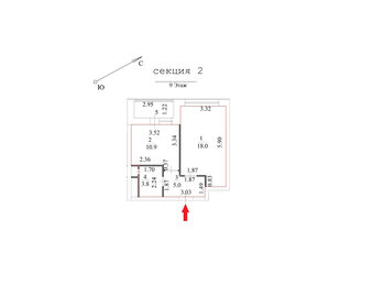 Квартира 39,5 м², 1-комнатная - изображение 1