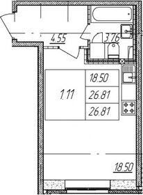 Квартира 26,8 м², студия - изображение 1