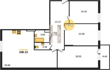 Квартира 107,9 м², 3-комнатная - изображение 1