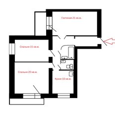 Квартира 93 м², 3-комнатная - изображение 3