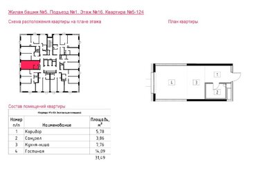 Квартира 31,5 м², студия - изображение 1