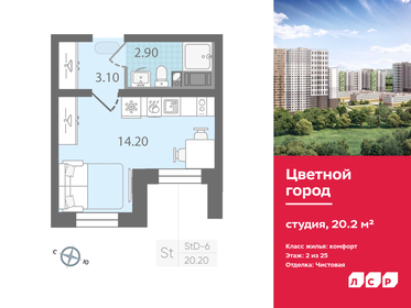 20,5 м², квартира-студия 3 500 000 ₽ - изображение 74