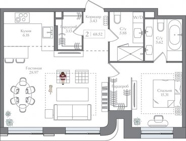 62,2 м², 2-комнатная квартира 30 368 780 ₽ - изображение 12