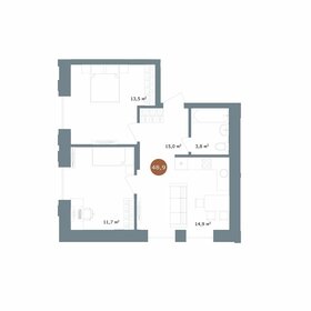 47,9 м², 3-комнатные апартаменты 8 350 000 ₽ - изображение 18