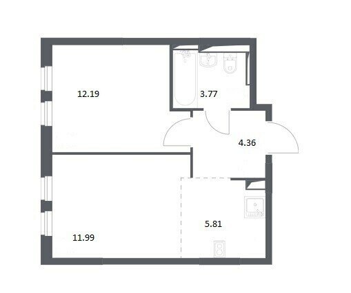 38,1 м², 1-комнатная квартира 8 100 000 ₽ - изображение 1