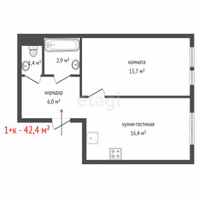 Квартира 42,4 м², 1-комнатная - изображение 2