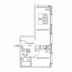 Квартира 40,9 м², 2-комнатная - изображение 3