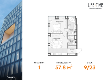 57,8 м², 2-комнатная квартира 64 770 000 ₽ - изображение 65