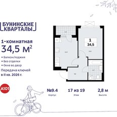 Квартира 34,5 м², 1-комнатная - изображение 3