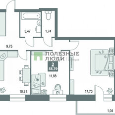 Квартира 56 м², 2-комнатная - изображение 1