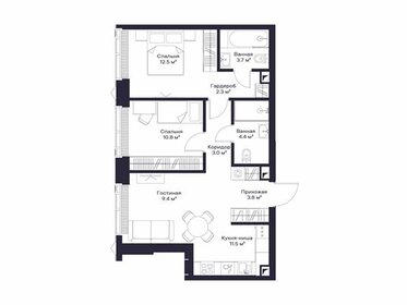 Квартира 61,3 м², 2-комнатная - изображение 1