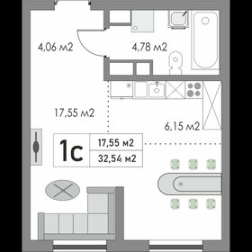 Квартира 32 м², 1-комнатная - изображение 1