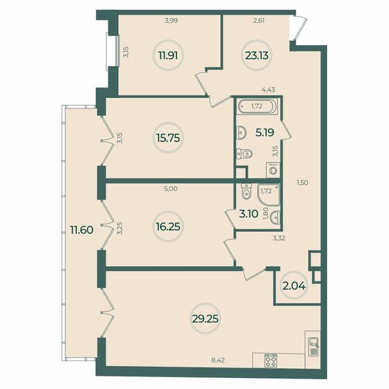 123,6 м², 4-комнатная квартира 34 500 000 ₽ - изображение 122