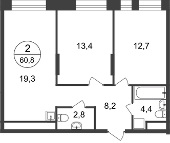 57 м², 2-комнатная квартира 16 500 000 ₽ - изображение 102