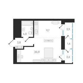 Квартира 37,5 м², студия - изображение 1