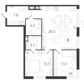 76 м², 2-комнатная квартира 21 000 000 ₽ - изображение 134