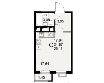 26,3 м², квартира-студия 3 800 000 ₽ - изображение 73