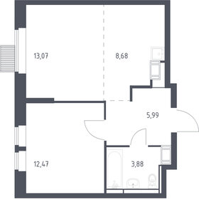 Квартира 44,3 м², 1-комнатная - изображение 1