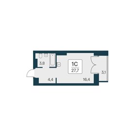 Квартира 27,7 м², студия - изображение 1