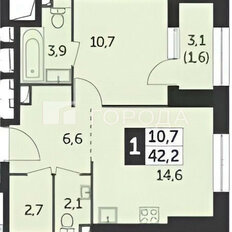 Квартира 42,2 м², 1-комнатная - изображение 1