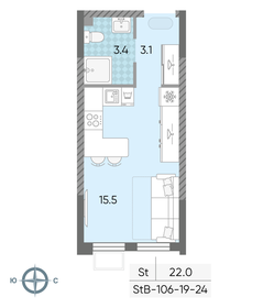 21,6 м², квартира-студия 8 600 000 ₽ - изображение 18
