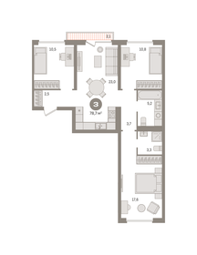 87 м², 3-комнатная квартира 13 300 000 ₽ - изображение 70