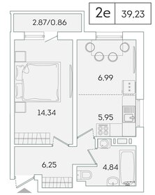 39,1 м², 1-комнатная квартира 7 395 951 ₽ - изображение 1