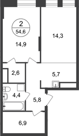 54,7 м², 2-комнатная квартира 12 705 611 ₽ - изображение 24