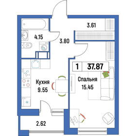 Квартира 37,9 м², 1-комнатная - изображение 1