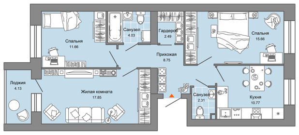 91 м², 4-комнатная квартира 8 105 427 ₽ - изображение 6
