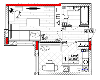 36,3 м², 1-комнатная квартира 6 090 000 ₽ - изображение 80