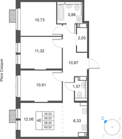 Квартира 69,5 м², 4-комнатная - изображение 1