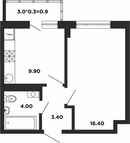 34,7 м², 1-комнатная квартира 6 350 100 ₽ - изображение 1