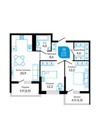 68,8 м², 2-комнатная квартира 11 200 000 ₽ - изображение 69