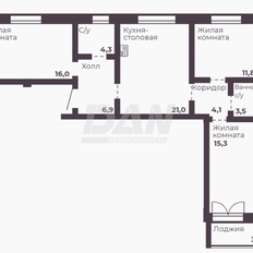 Квартира 82,9 м², 3-комнатная - изображение 2