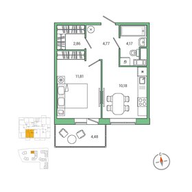 43 м², 1-комнатная квартира 3 590 000 ₽ - изображение 17