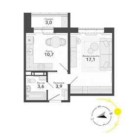 38,2 м², 1-комнатная квартира 4 200 000 ₽ - изображение 6