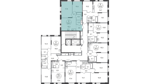 Квартира 58,4 м², 2-комнатная - изображение 2