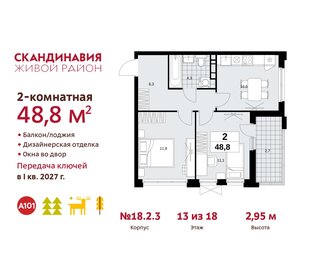 48,9 м², 2-комнатная квартира 13 454 274 ₽ - изображение 31