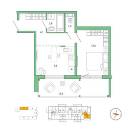 55,2 м², 2-комнатная квартира 8 167 000 ₽ - изображение 6