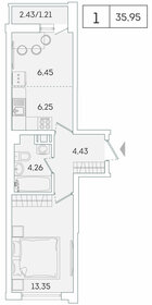 39,6 м², 1-комнатная квартира 5 824 704 ₽ - изображение 1