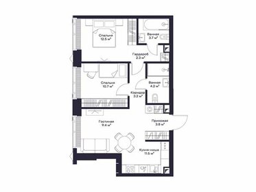 Квартира 61,2 м², 2-комнатная - изображение 1