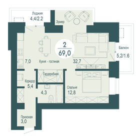 58,1 м², 2-комнатная квартира 13 290 000 ₽ - изображение 77